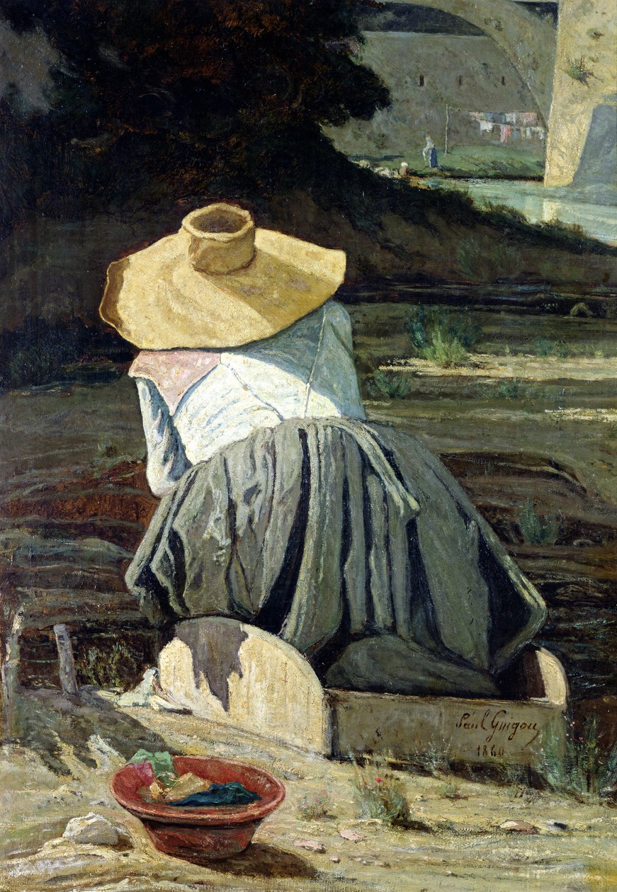 Mosónő a folyó mellett, 1860 alkotó: Paul Camille Guigou