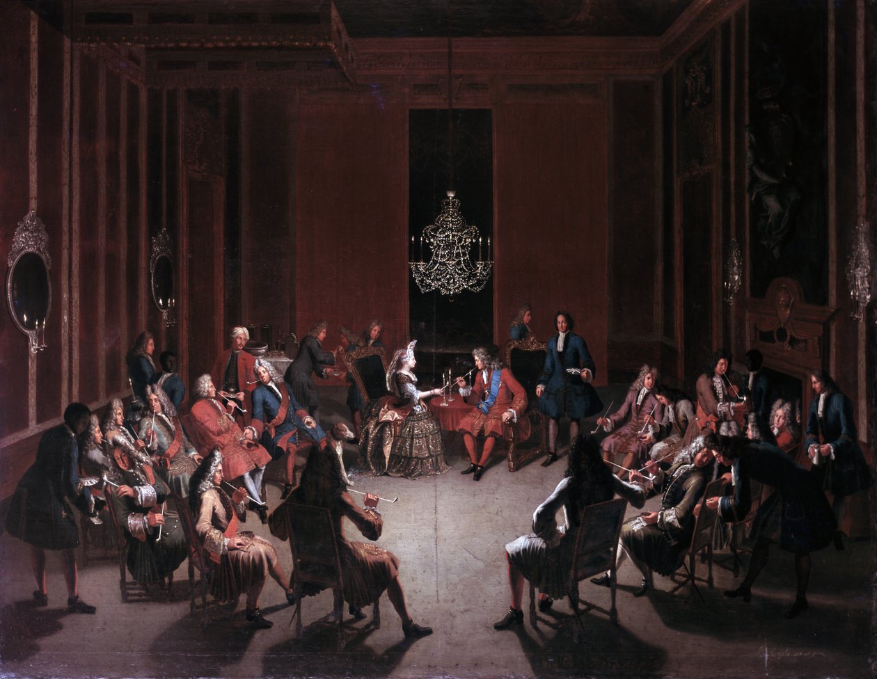 I. Frigyes Dohányfőiskola a berlini kastély aranyszövetkamrájában, 1710 körül alkotó: Paul Carl Leygebe