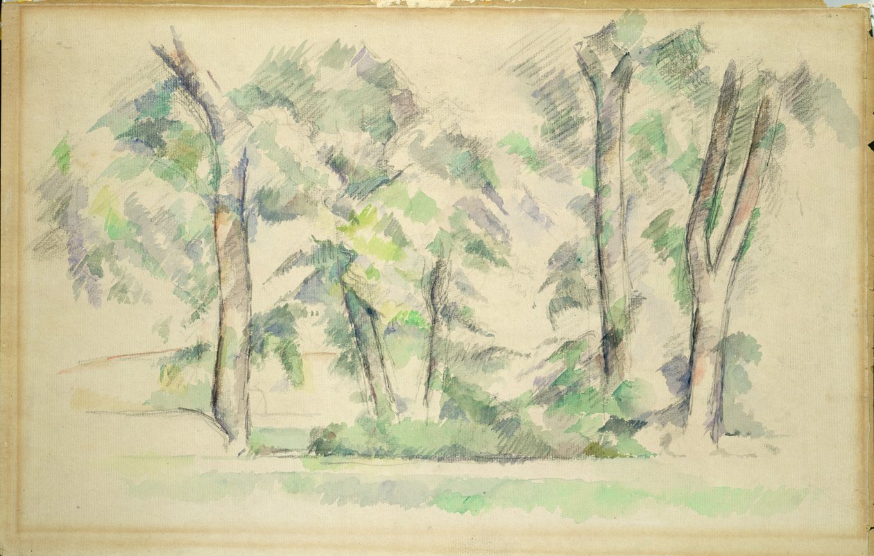A nagy fák Jas de Bouffanban, 1885-87 körül alkotó: Paul Cézanne