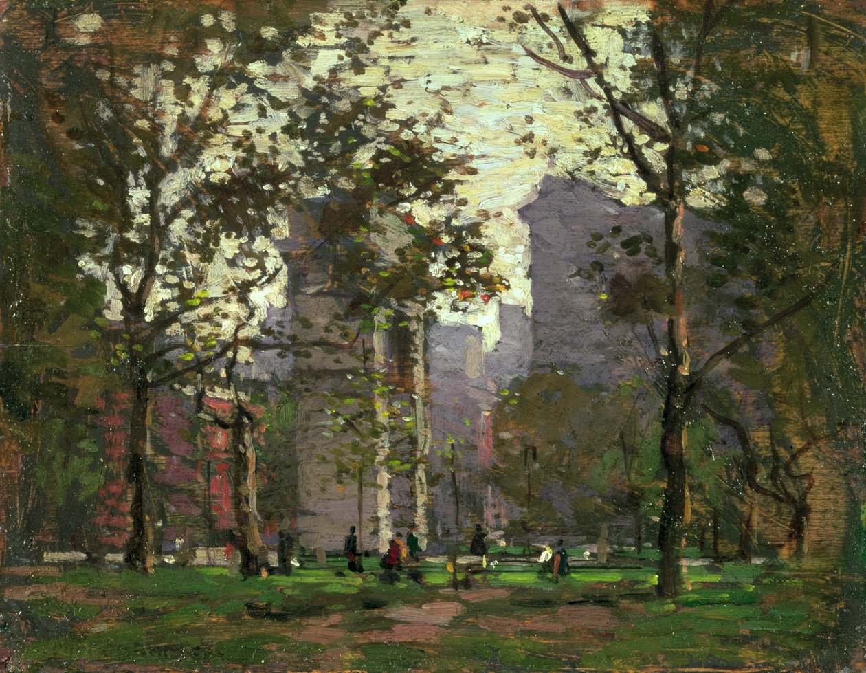 Washington Square, New York alkotó: Paul Cornoyer