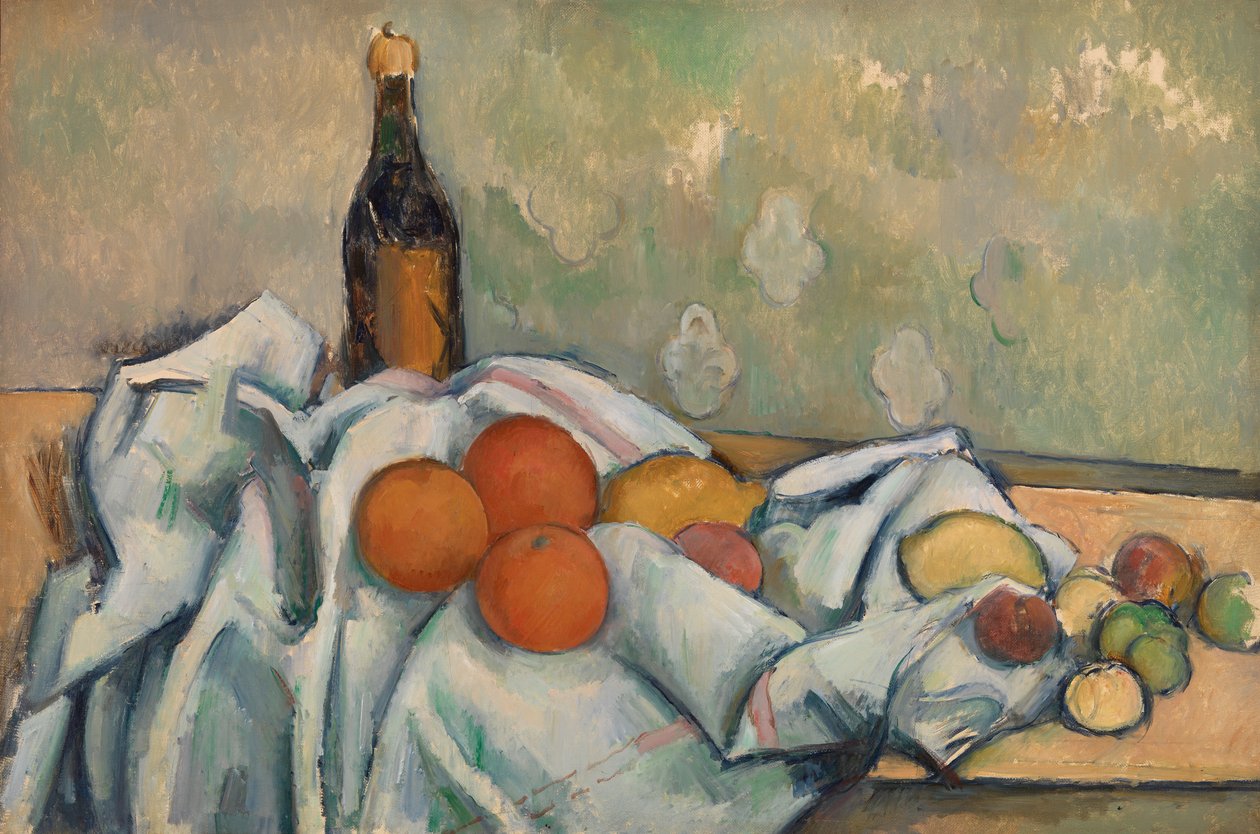 Palack és gyümölcsök, 1890 körül alkotó: Paul Cézanne