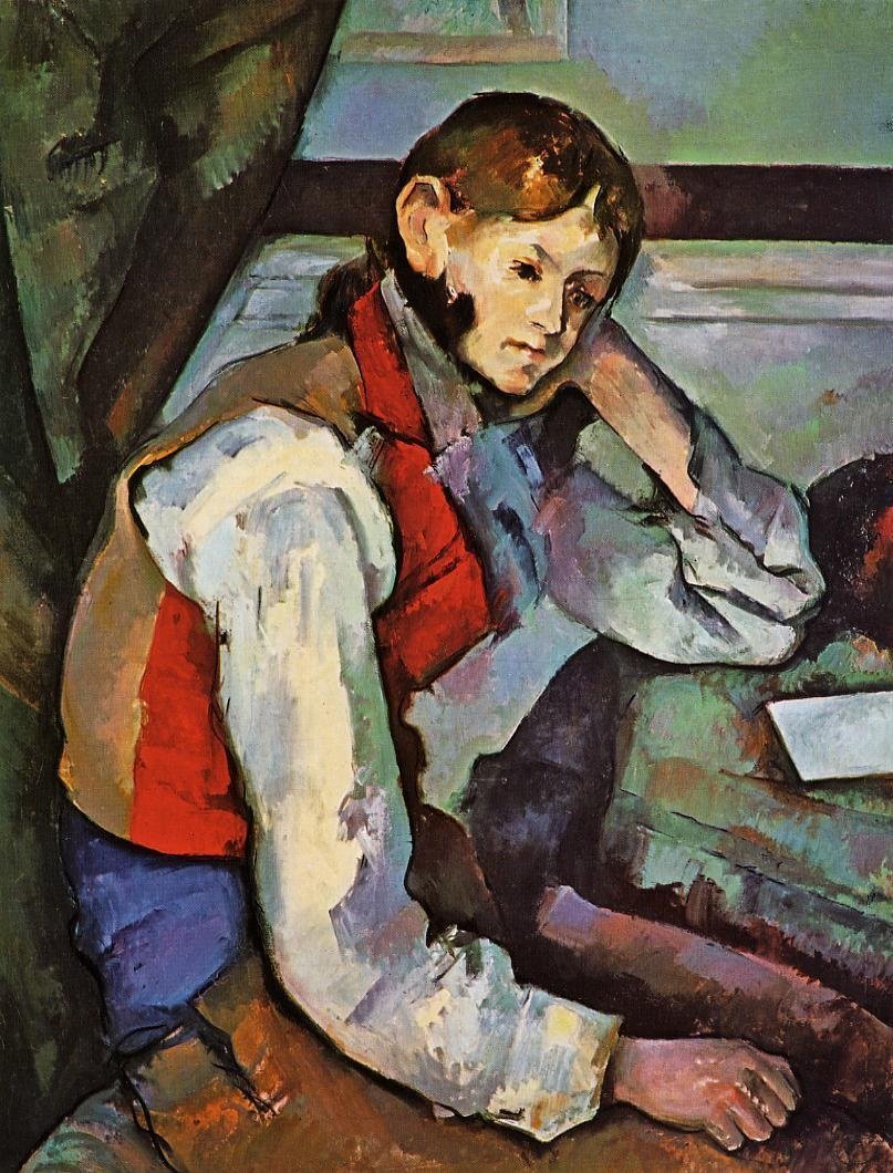 Fiú vörös mellényben alkotó: Paul Cézanne