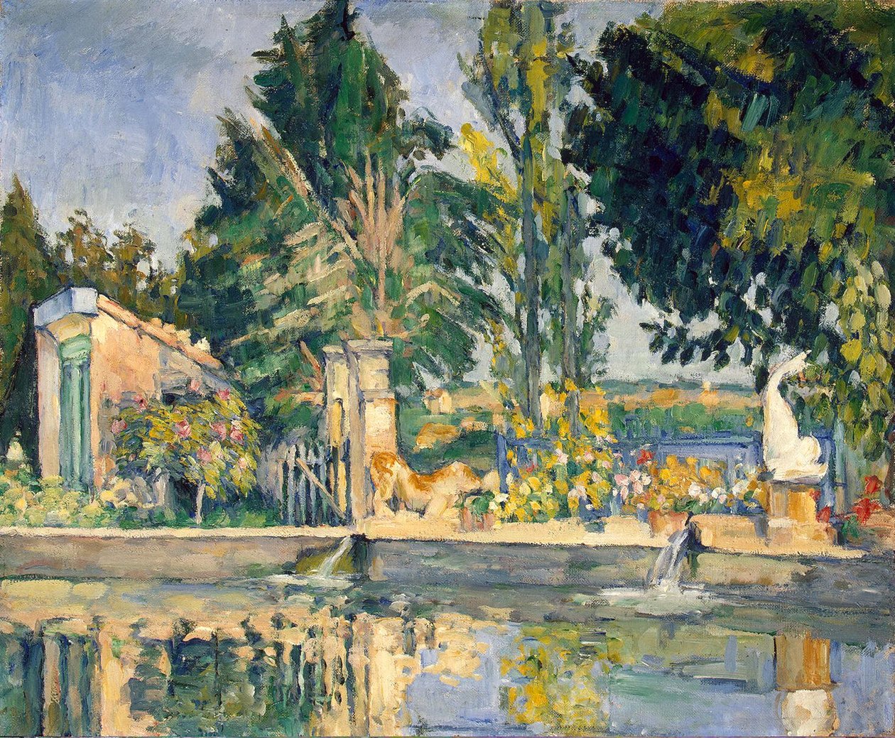 Jas de Bouffan, a medence, 1876 körül alkotó: Paul Cézanne