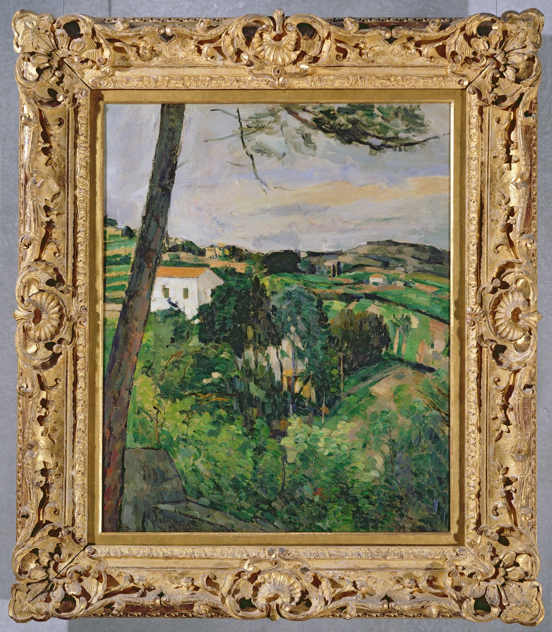 Táj piros tetővel vagy A fenyő az Estaque-nál, 1875-76 (lásd még: 393803) alkotó: Paul Cézanne