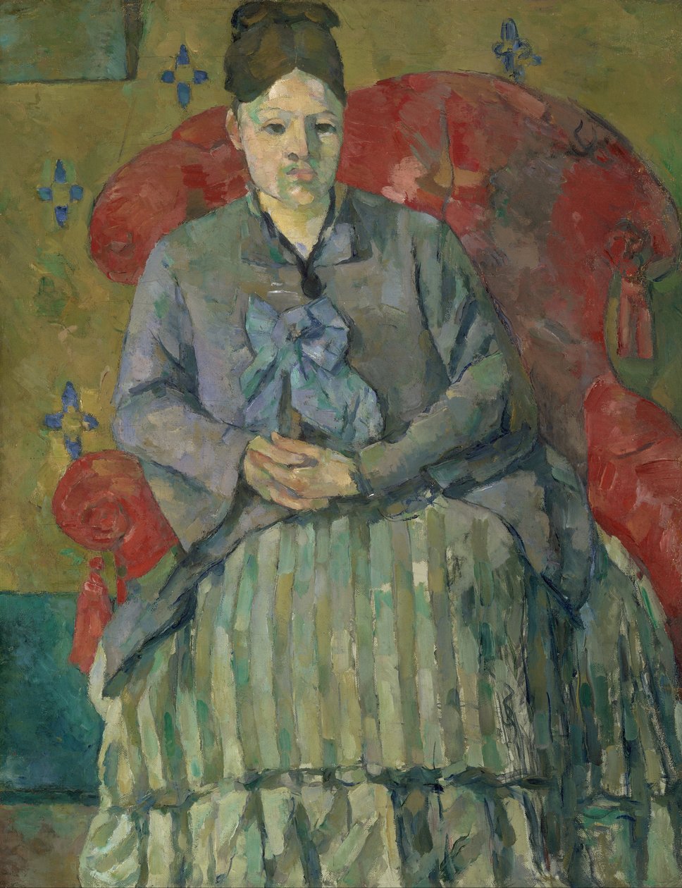 Madame Cézanne egy piros karosszékben alkotó: Paul Cézanne