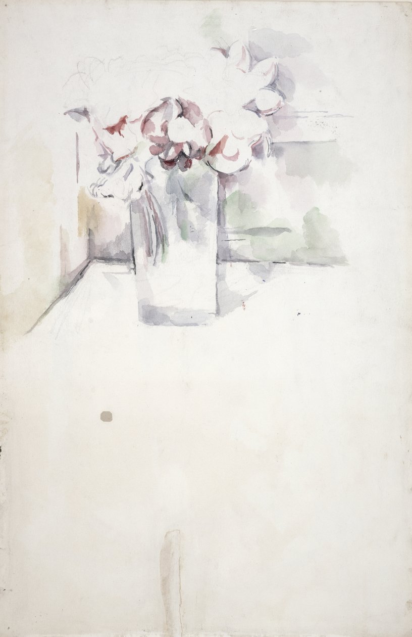 PD.6-1966v Váza virágokkal az ablakpárkányon, 1890 körül (wc és kréta) alkotó: Paul Cézanne