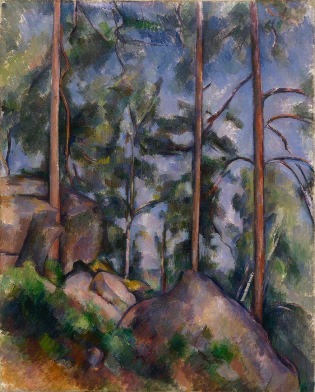 Fenyők és sziklák (Fontainebleau) alkotó: Paul Cézanne