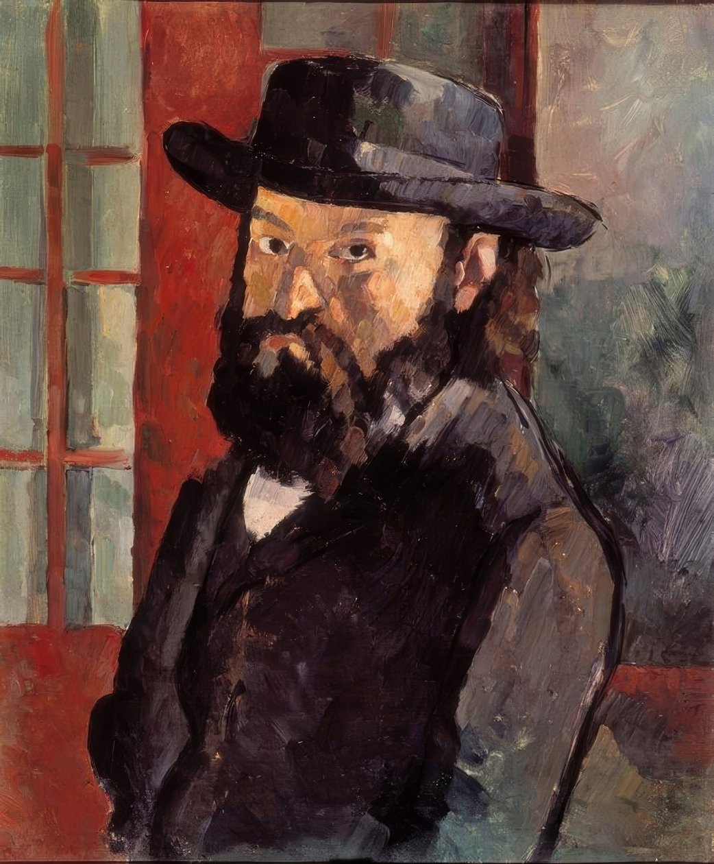 Cézanne-portré filckalappal alkotó: Paul Cézanne
