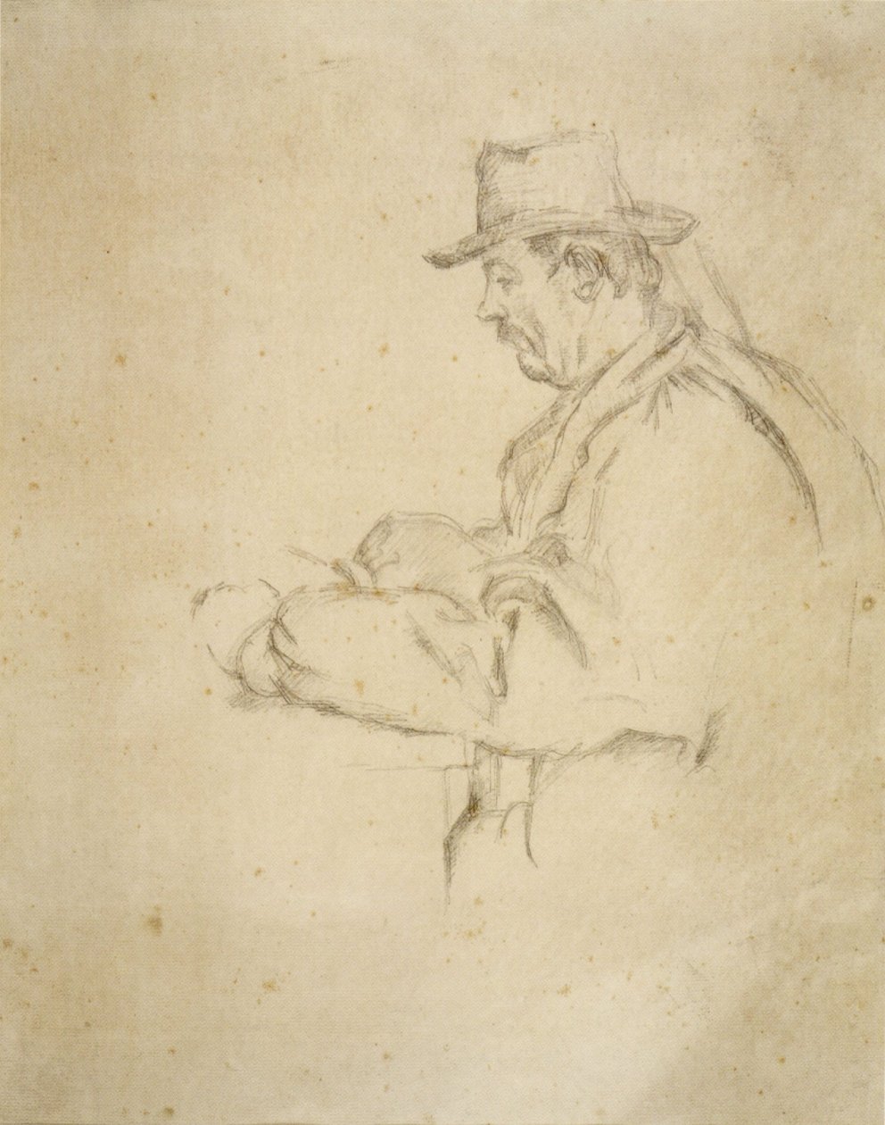 Egy férfi profilja alkotó: Paul Cézanne