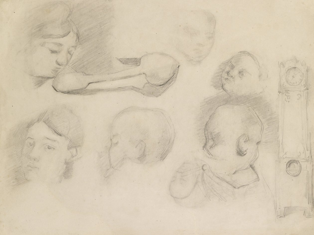 Anyát és gyermekét ábrázoló tanulmányok, 19. század alkotó: Paul Cézanne