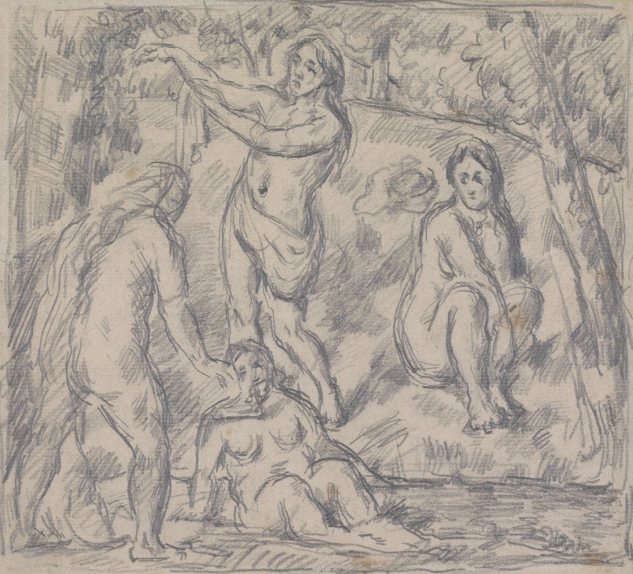 Négy fürdőző nő tanulmánya alkotó: Paul Cézanne