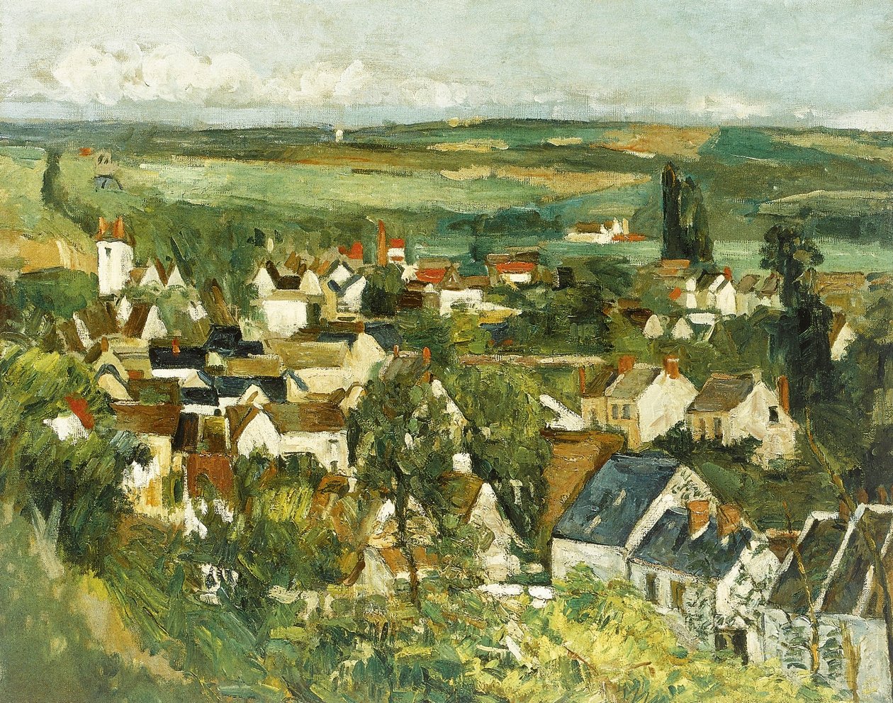Panorámás kilátás Auvers-sur-Oise-ra alkotó: Paul Cézanne