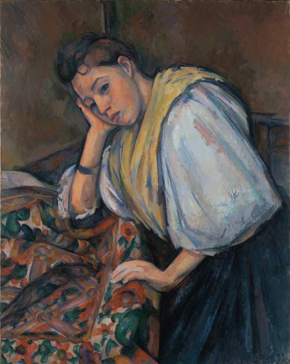 Fiatal olasz nő egy asztalnál alkotó: Paul Cézanne