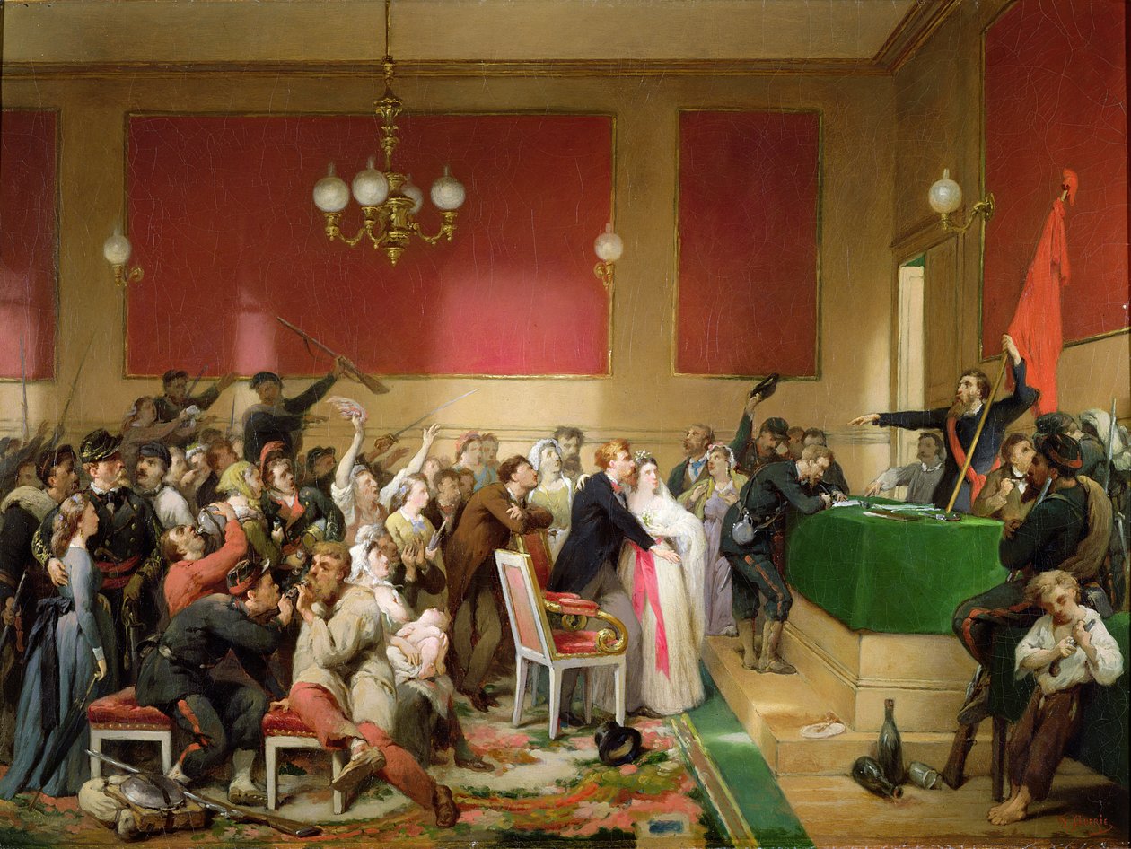 Esküvő a párizsi kommün alatt, 1871 alkotó: Paul Felix Guerie