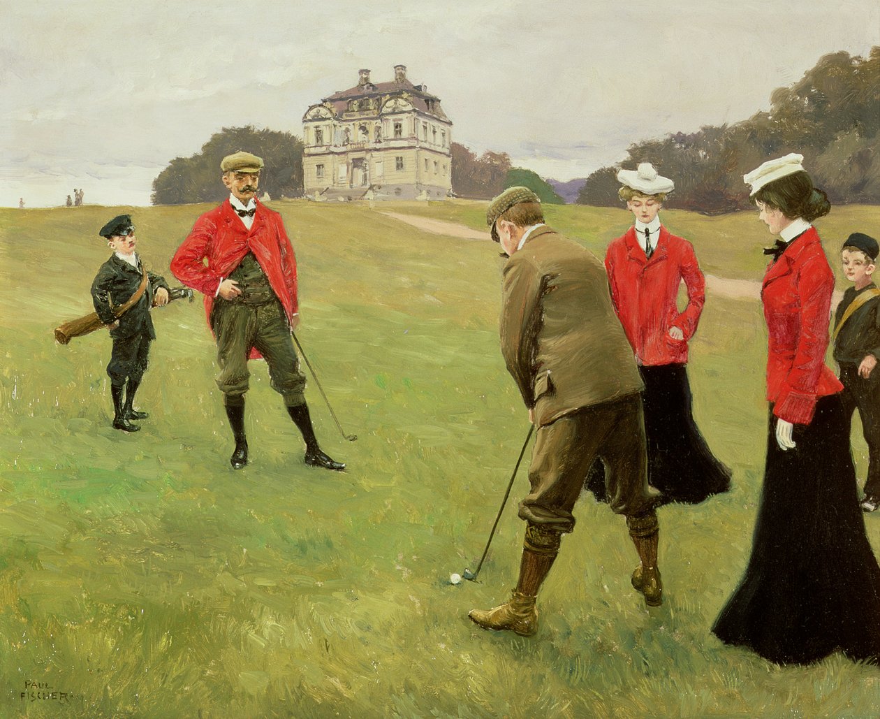 Golfjátékosok a Koppenhágai Golfklubban alkotó: Paul Fischer