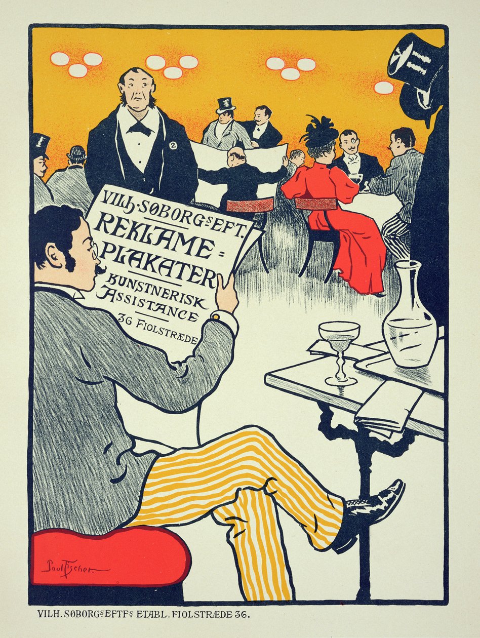 A „Wilhelm Soborg” plakát reprodukciója, Koppenhága alkotó: Paul Fischer