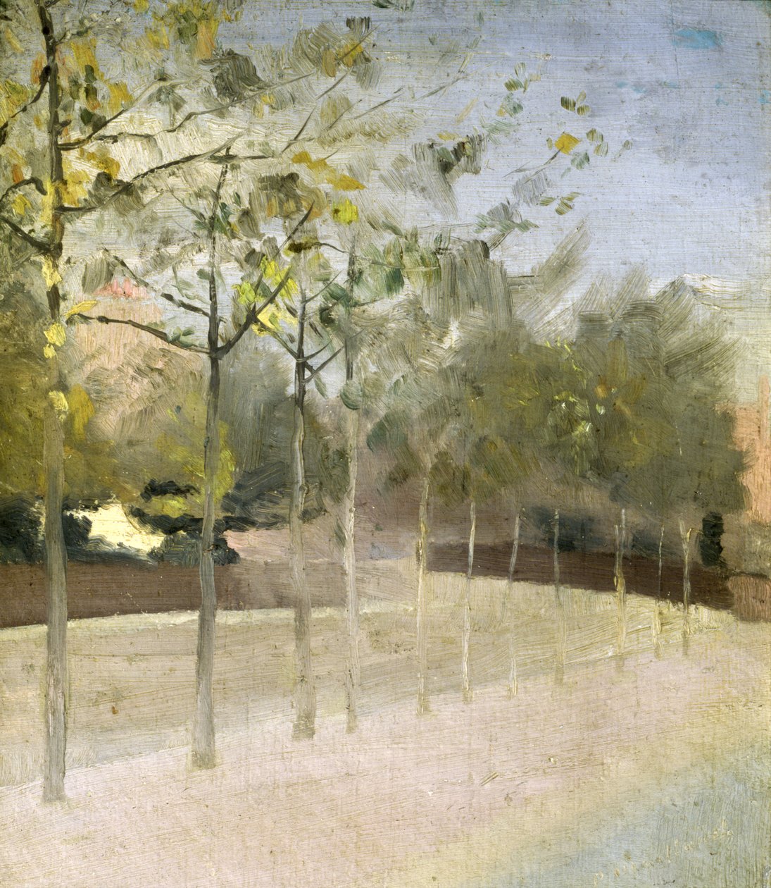 Chelsea Embankment, platánok, 1908 alkotó: Paul Fordyce Maitland