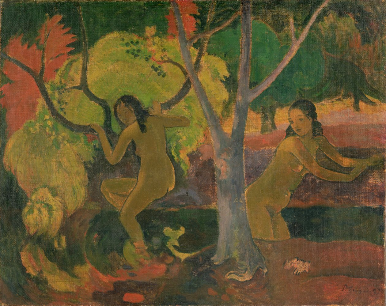Fürdőzők Tahitin, 1897 (olaj, zsák) alkotó: Paul Gauguin
