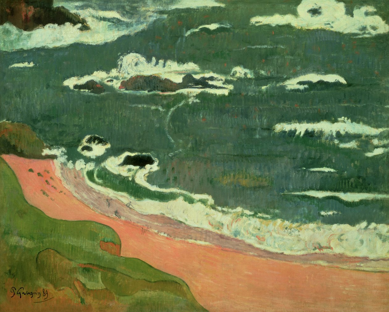 Le Pouldu strandja, 1889 alkotó: Paul Gauguin