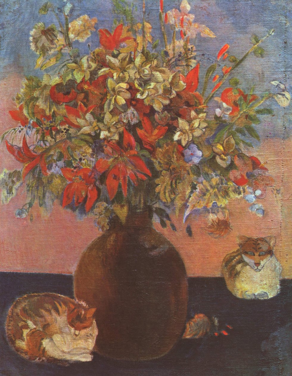 Virágok és macskák alkotó: Paul Gauguin