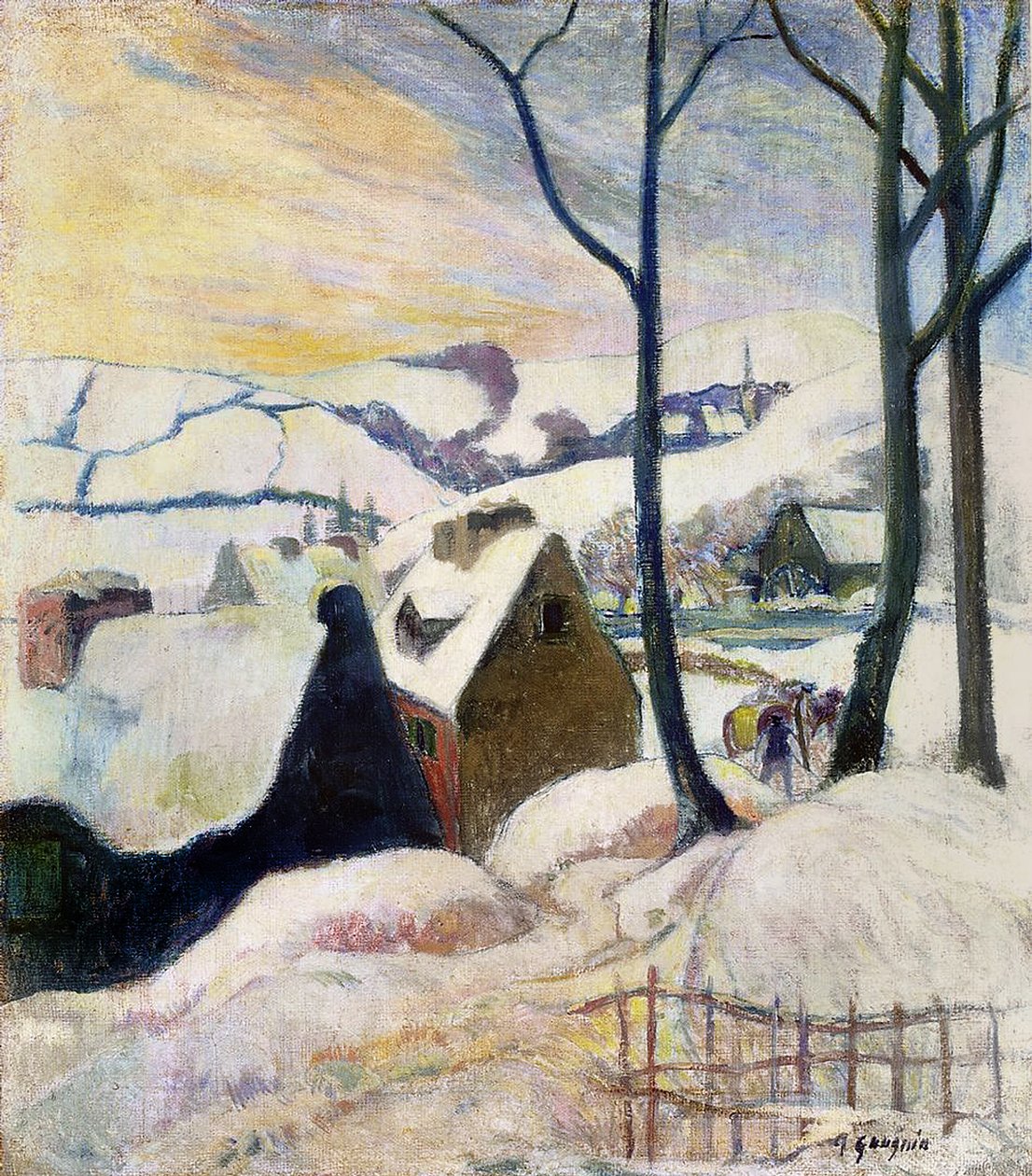 Breton falu hó alatt, 1894 alkotó: Paul Gauguin