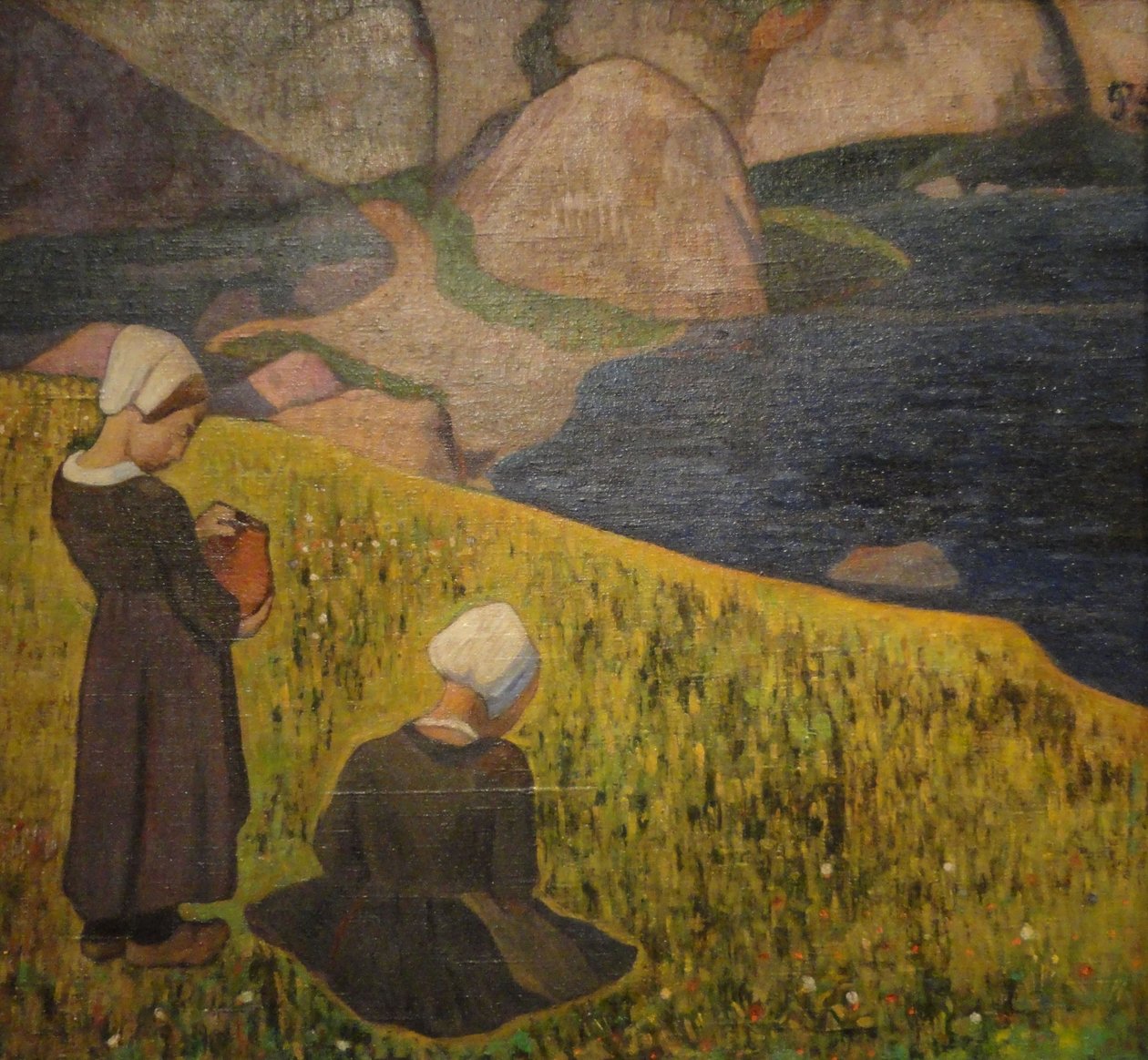 Breton nők a tengerparti mezőn alkotó: Paul Gauguin