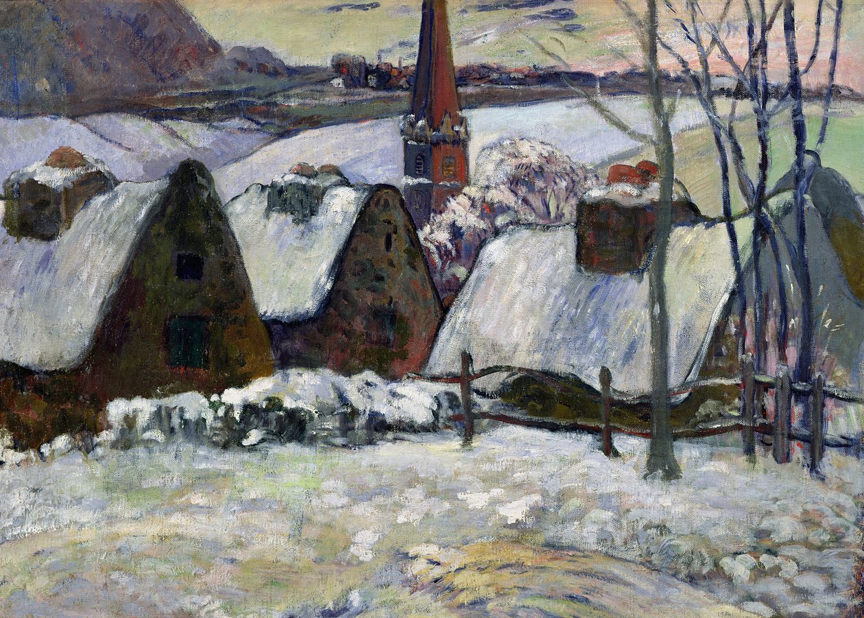 Breton falu hó alatt, 1894 alkotó: Paul Gauguin