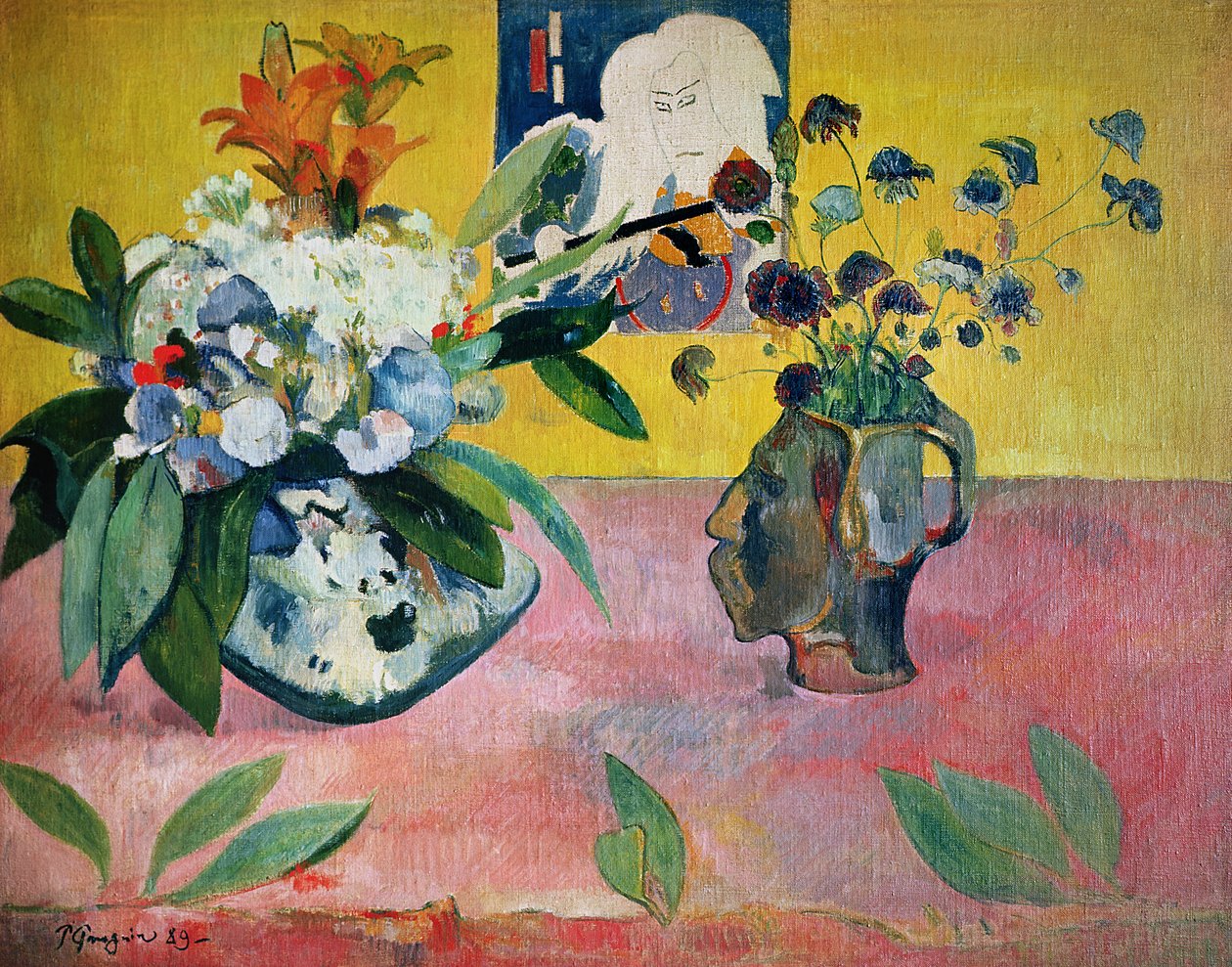 Virágok és egy japán nyomat, 1889 alkotó: Paul Gauguin