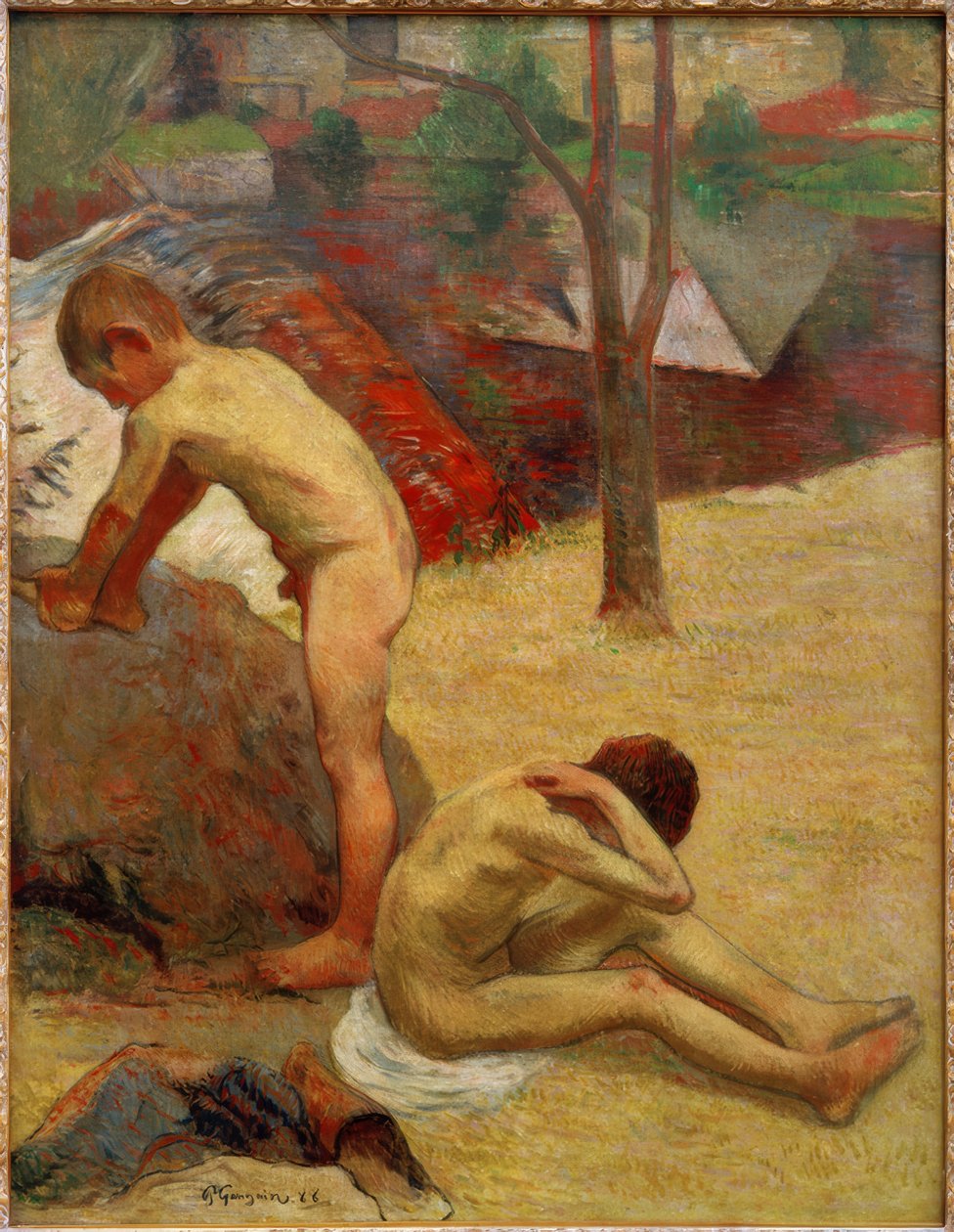 Fiatal breton fürdőzők alkotó: Paul Gauguin