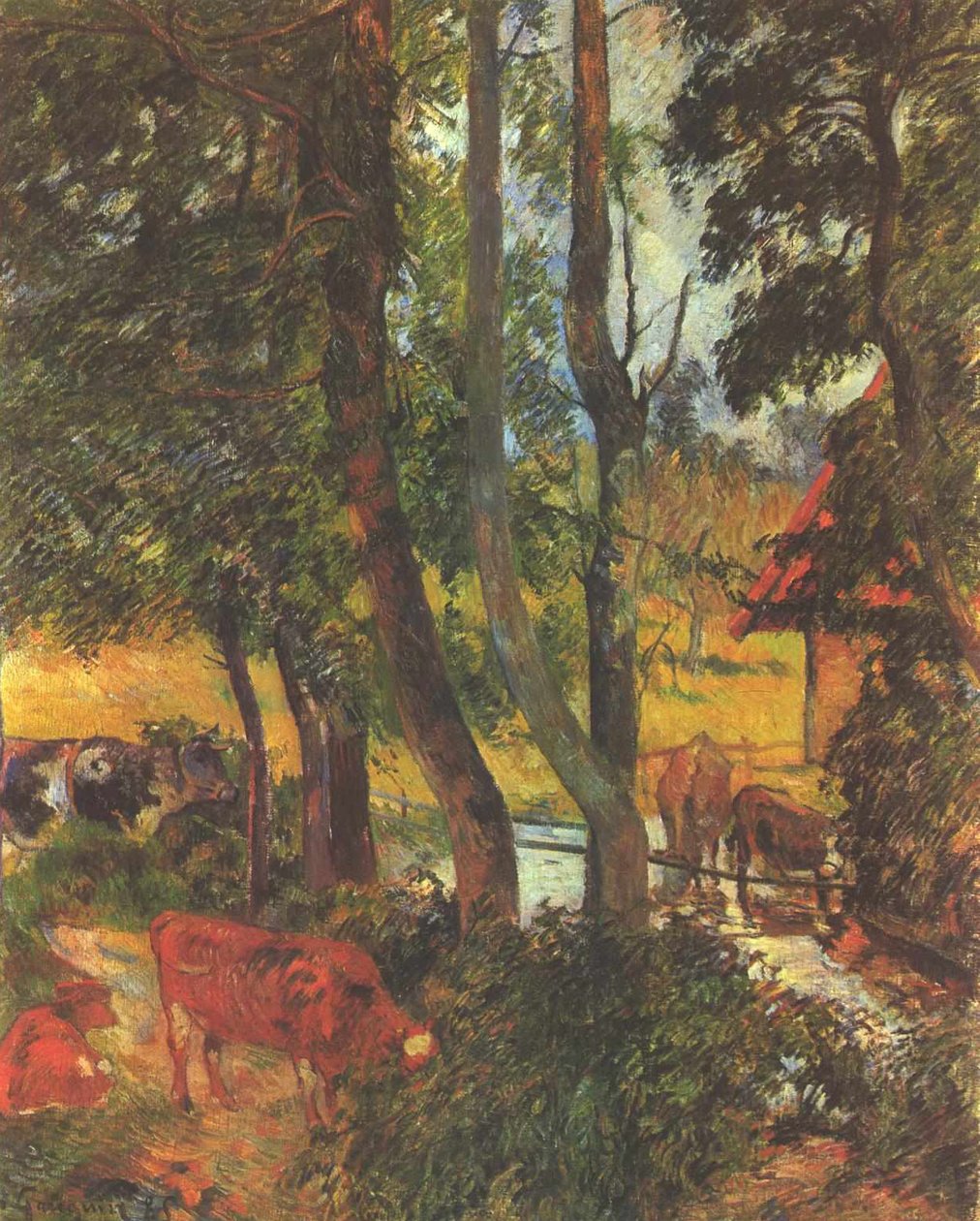 Tehenek az ivóhelyen alkotó: Paul Gauguin