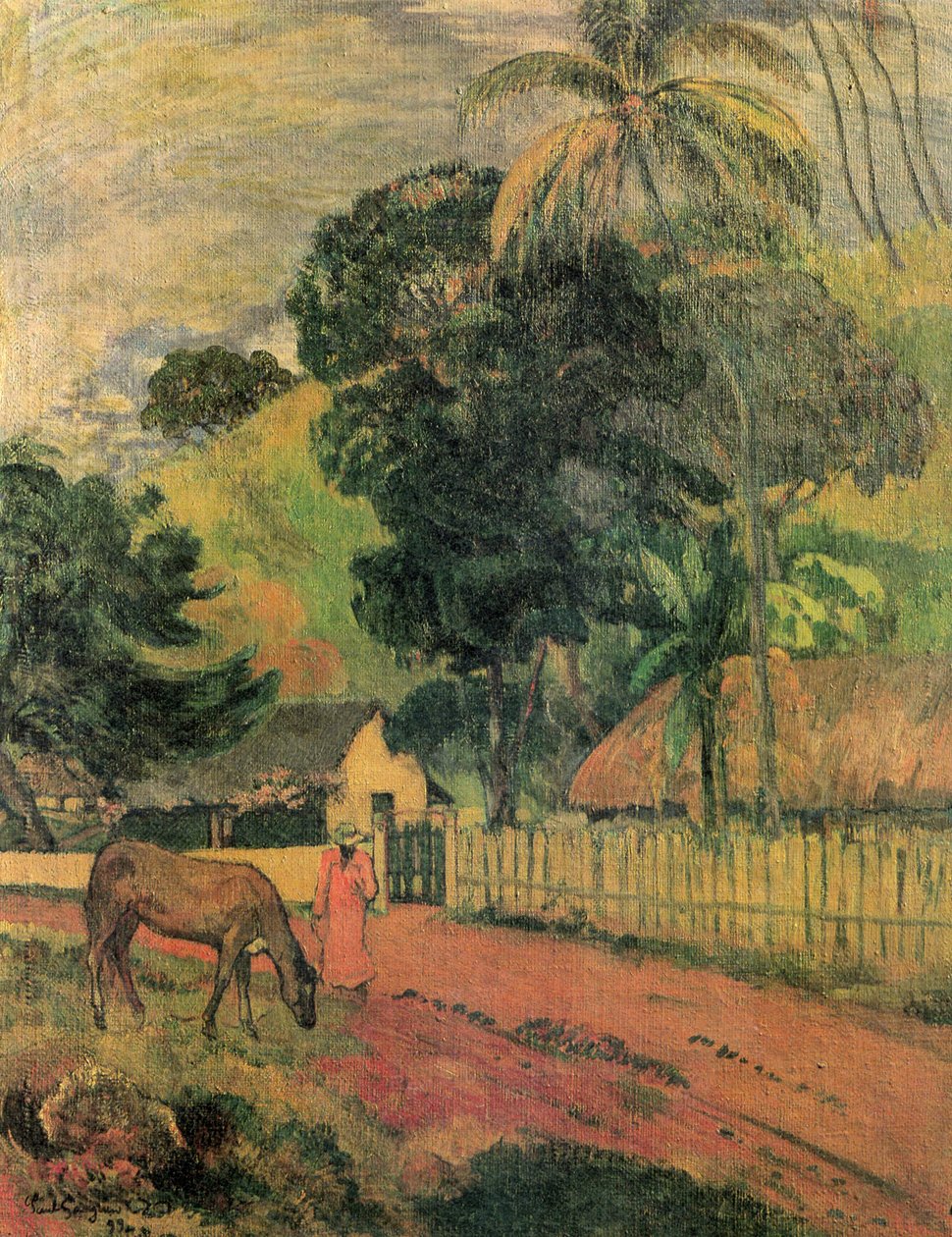 Tájkép (ló úton) alkotó: Paul Gauguin