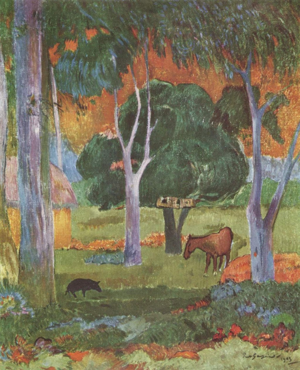 Táj a La Dominique -on alkotó: Paul Gauguin