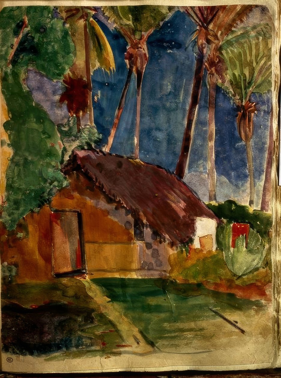 Táj Tahitiban alkotó: Paul Gauguin