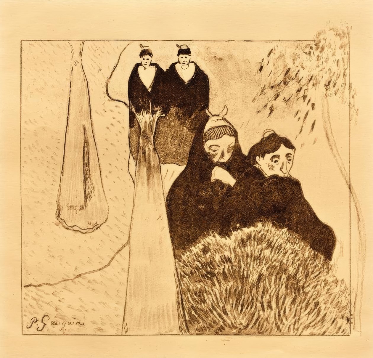 Az öreglányok (Arles) alkotó: Paul Gauguin