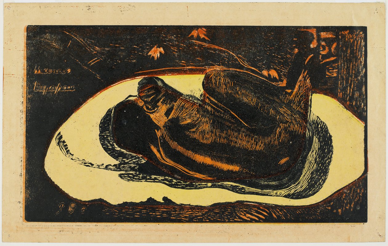 Manao Tupapau, 1894 (színes fametszet) alkotó: Paul Gauguin