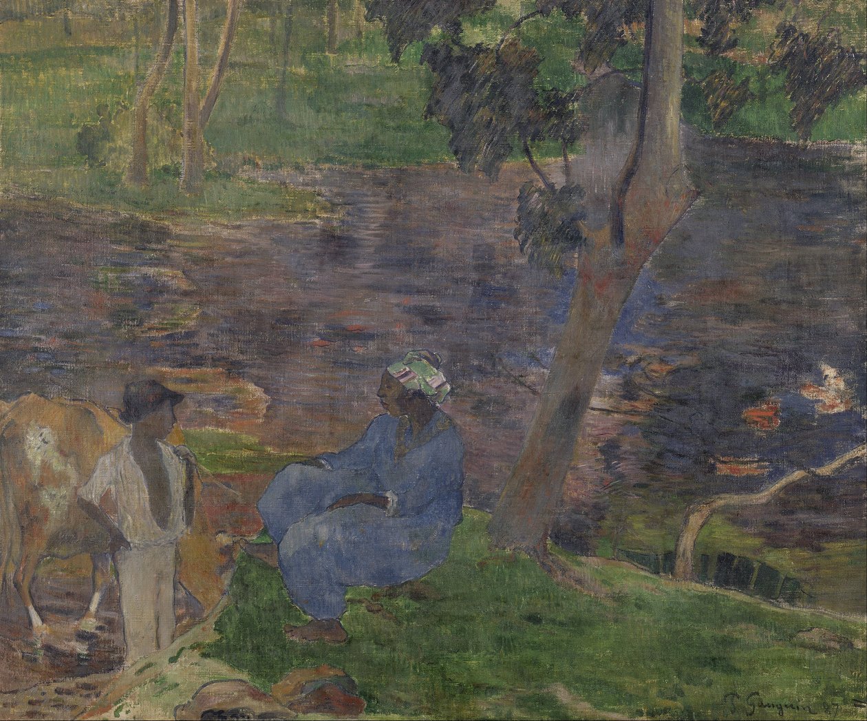 A Martinique -i tó partján alkotó: Paul Gauguin