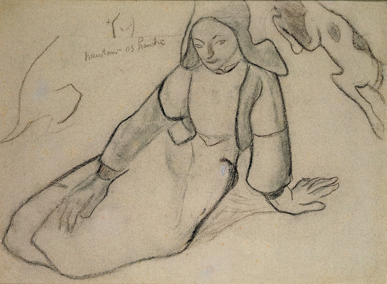 Ülő breton nő, 1888 (szén, papíron) alkotó: Paul Gauguin