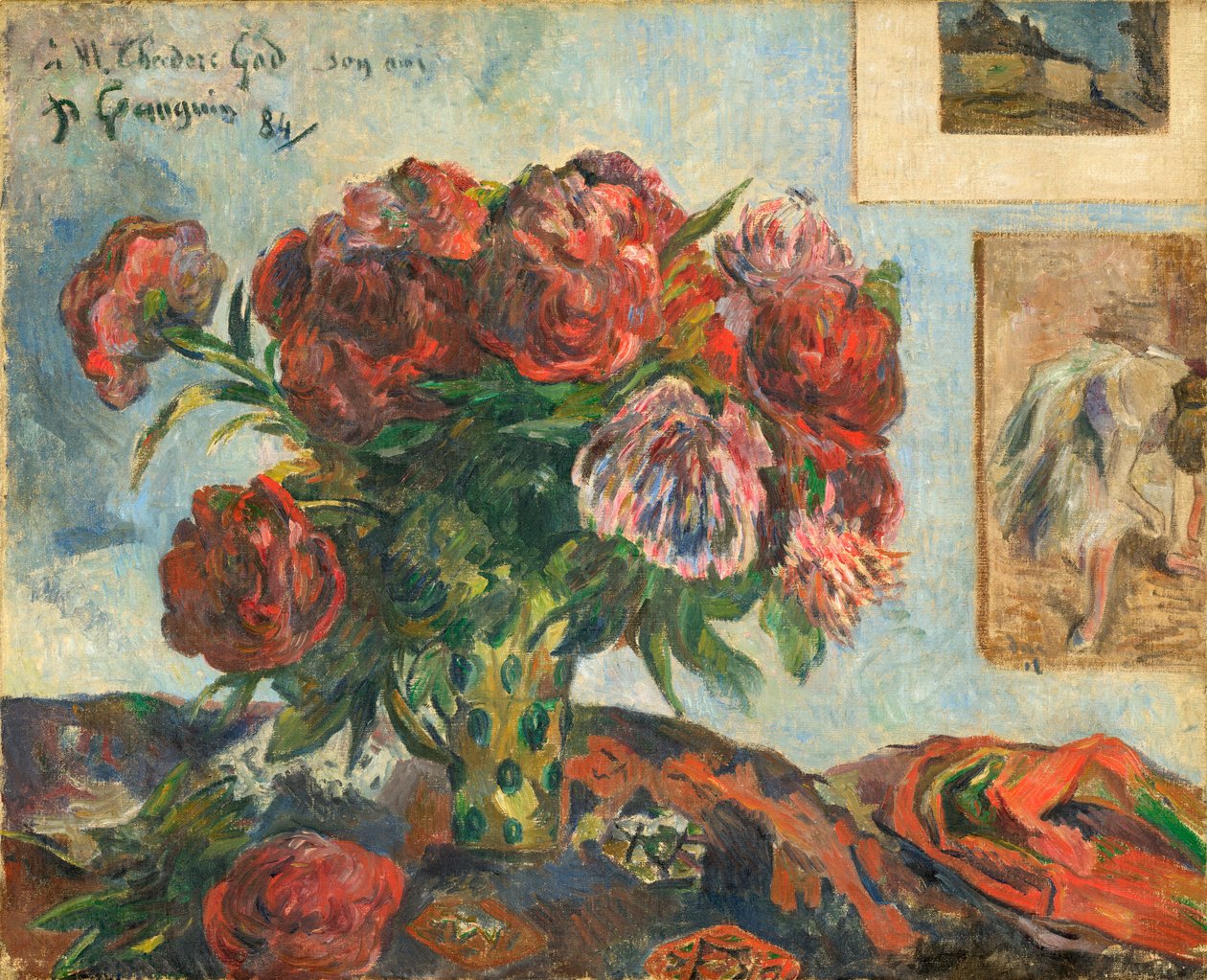 Csendélet bazsarózsa alkotó: Paul Gauguin