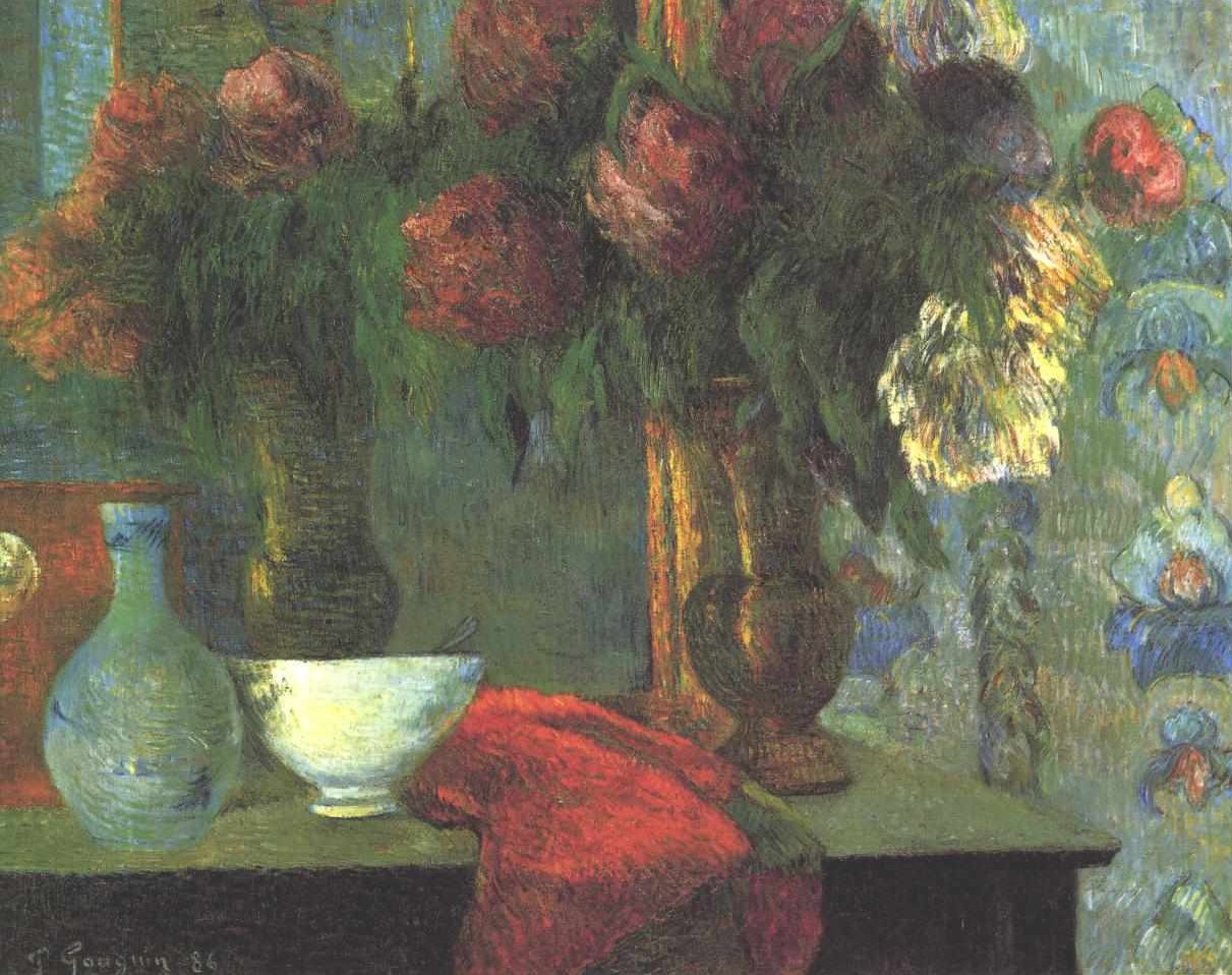 Csendélet fehér tállal alkotó: Paul Gauguin