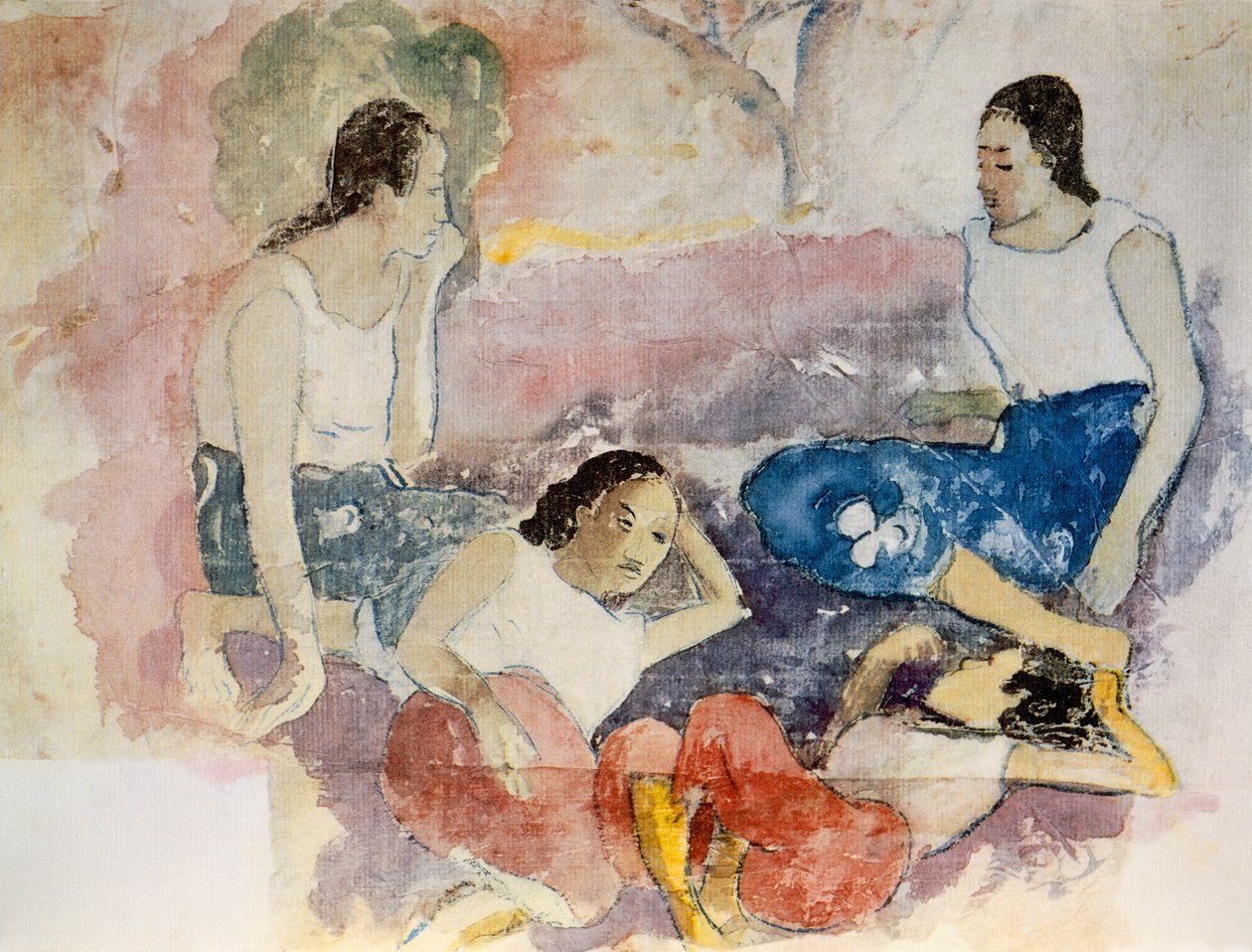 Tahiti nők, a Noa Noa, Voyage a Tahiti című filmből, 1926-ban alkotó: Paul Gauguin