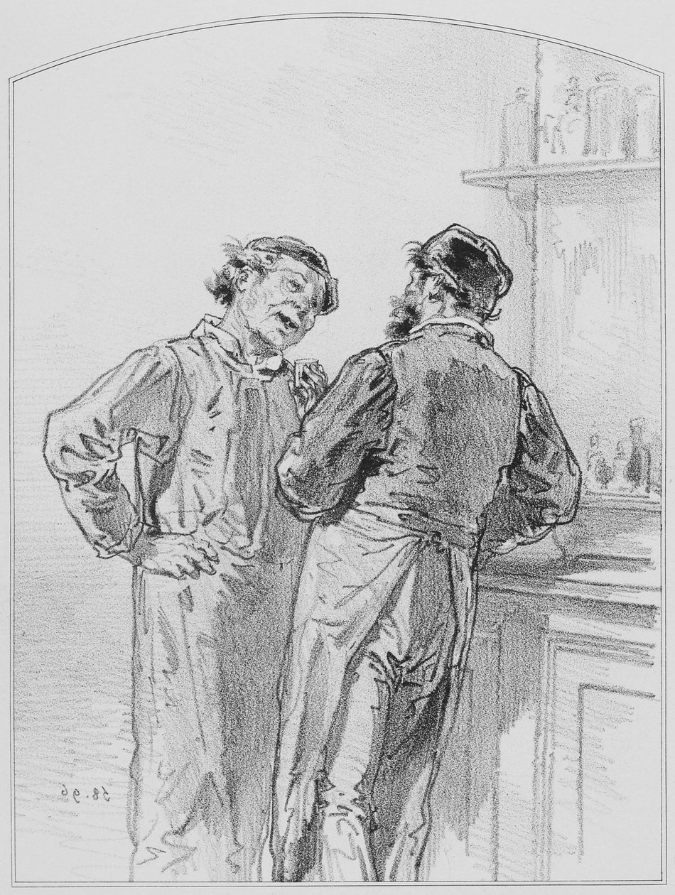 La goutte, 17. tábla a Les Toquades-ból, 1858 alkotó: Paul Gavarni