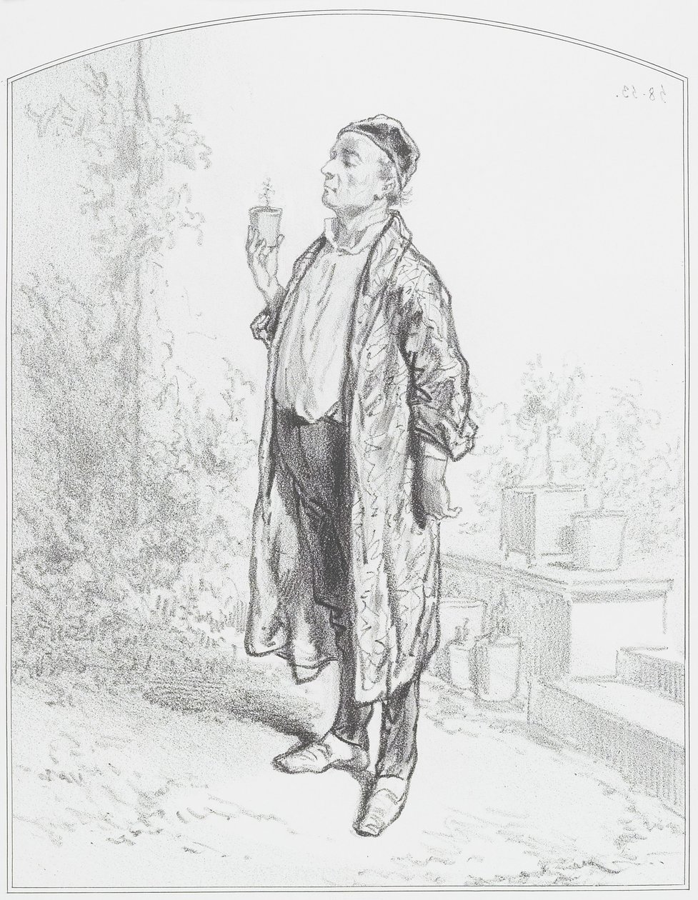 Le cineraria candidissima, 3. lemez a Les Toquades, 1858-ból alkotó: Paul Gavarni