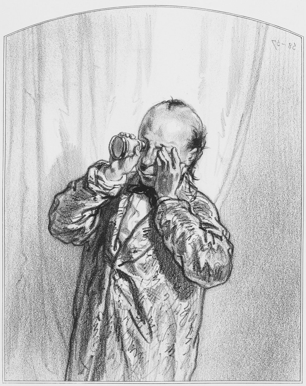A szomszédok, Les Toquades 9. tábla, 1858 alkotó: Paul Gavarni