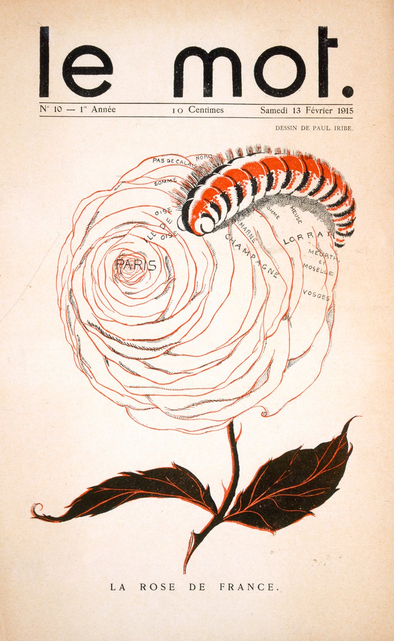 A "Le Mot" címlapja, 1915. február 13. (színes litográfia) alkotó: Paul Iribe