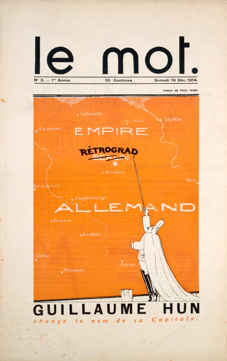 A "Le Mot" magazin címlapja, 1914 decembere alkotó: Paul Iribe