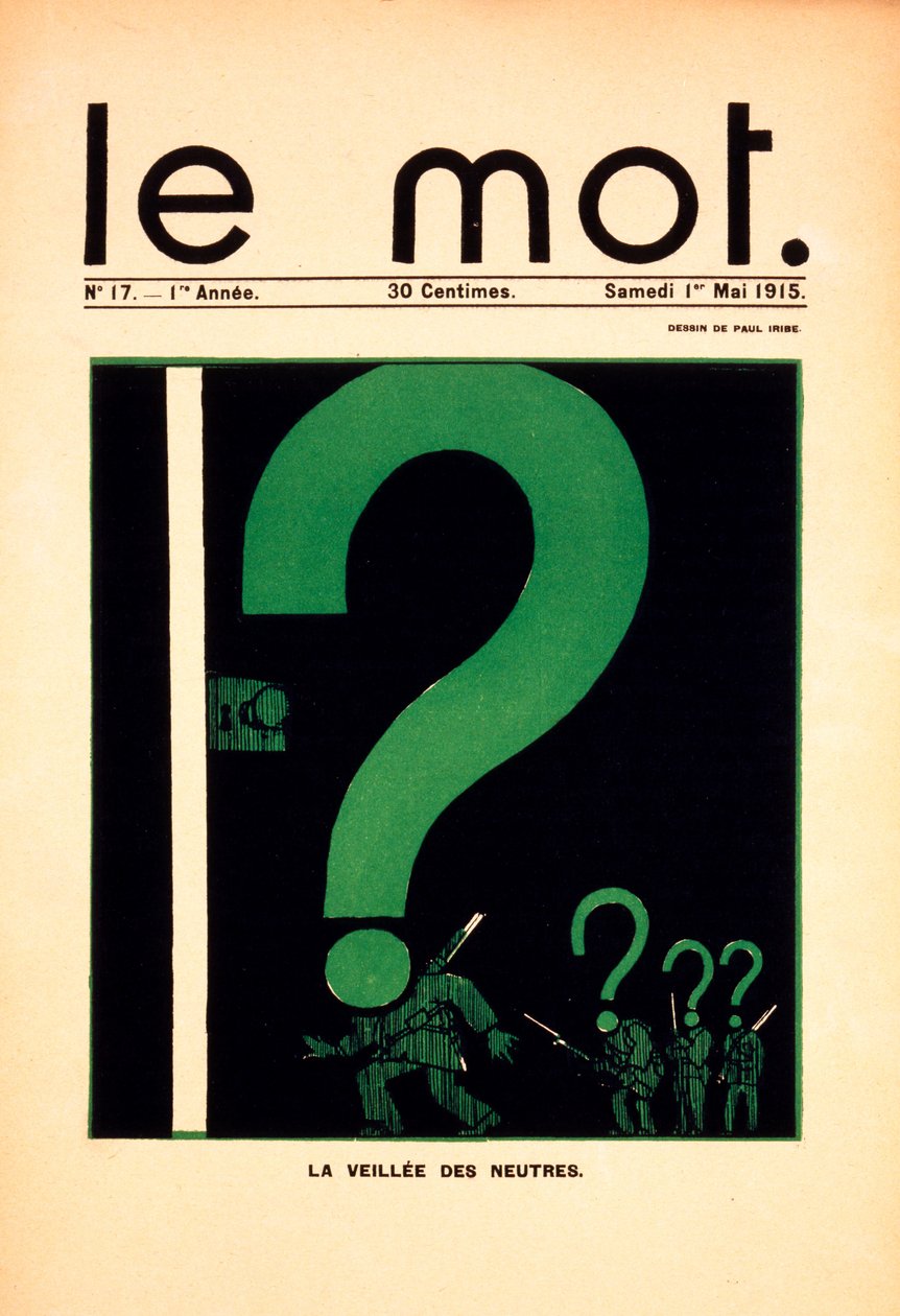 La Veillée des Neutres, a "Le Mot" magazin címlapja, 1915. május 1. (litó és magasnyomás) alkotó: Paul Iribe