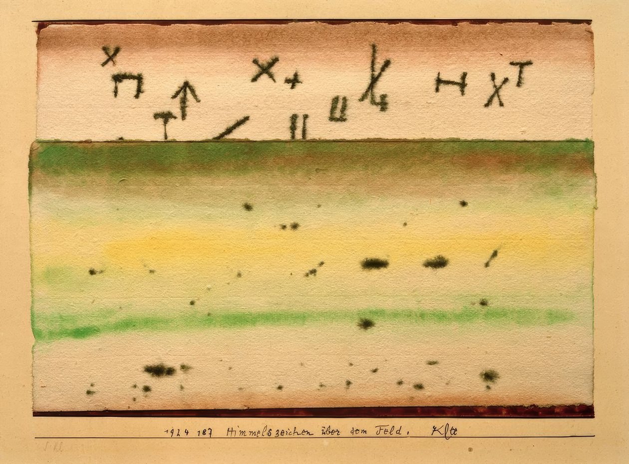 Égbolt jelek a mező felett alkotó: Paul Klee
