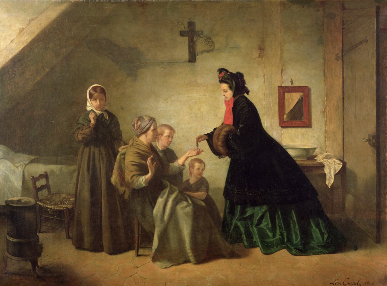 Eugenie császárné (1826-1920) Látogatás a szerencsétleneknél, 1864 alkotó: Paul Leon Lucien Gopil