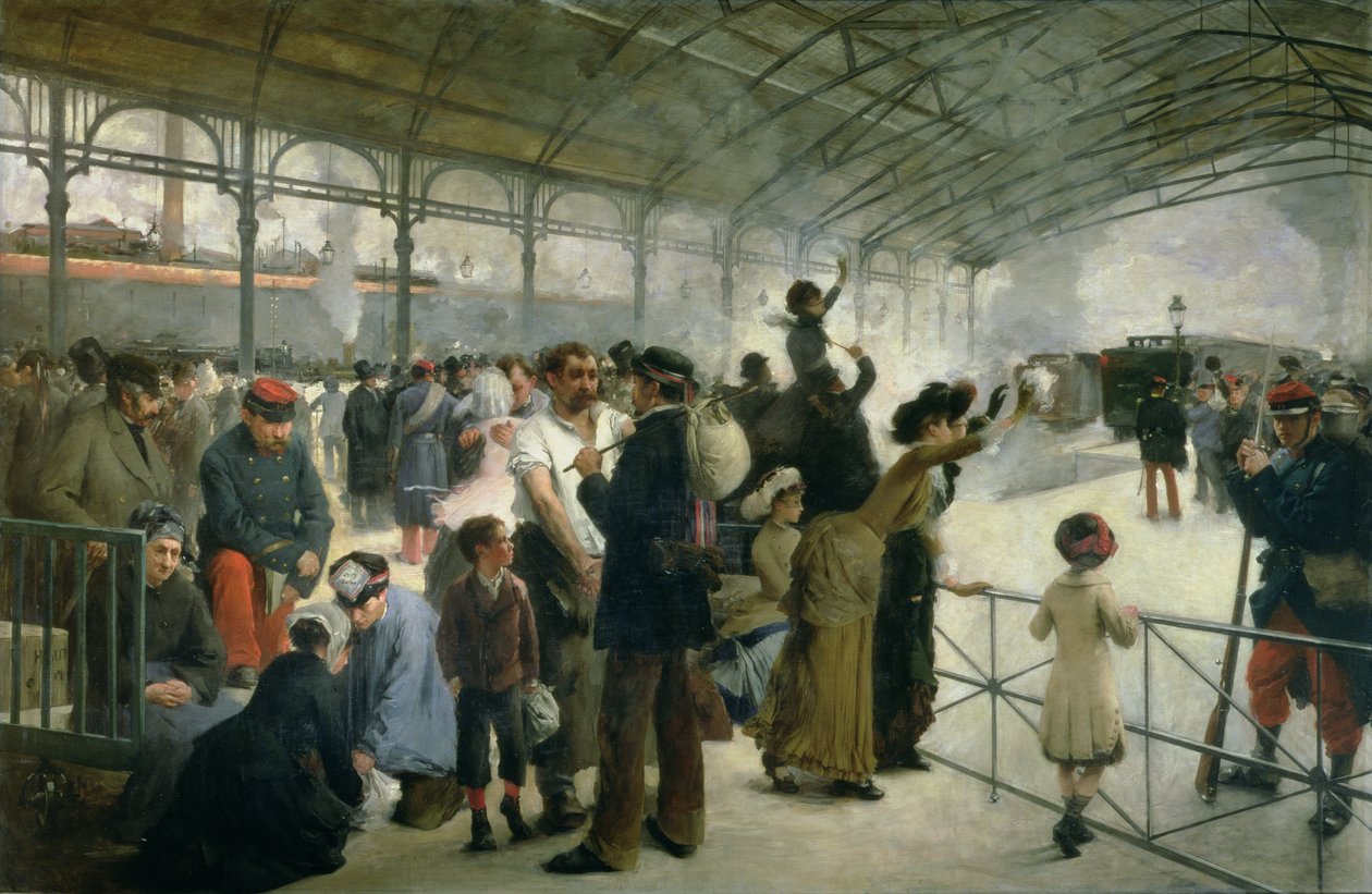 Az indulás, Gare DAusterlitz, Párizs, 1883 alkotó: Paul Louis Delance