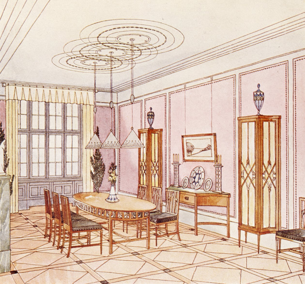 Ebédlőterv a "Documents Architecture Moderne"-től alkotó: Paul Ludwig Troost